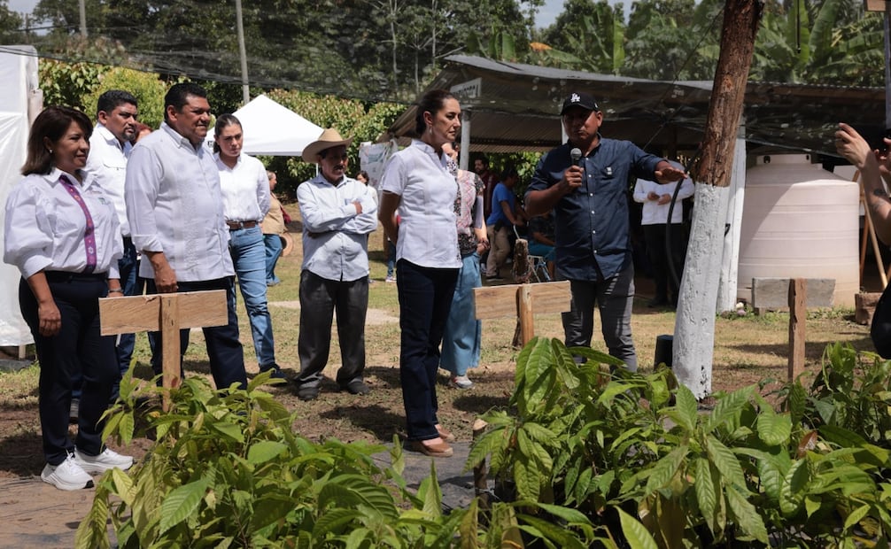 La presidenta Claudia Sheinbaum Pardo visitó el vivero comunitario “Primavera” en Tacotalpa, Tabasco. Foto: Gabriel Monroy/Presidencia