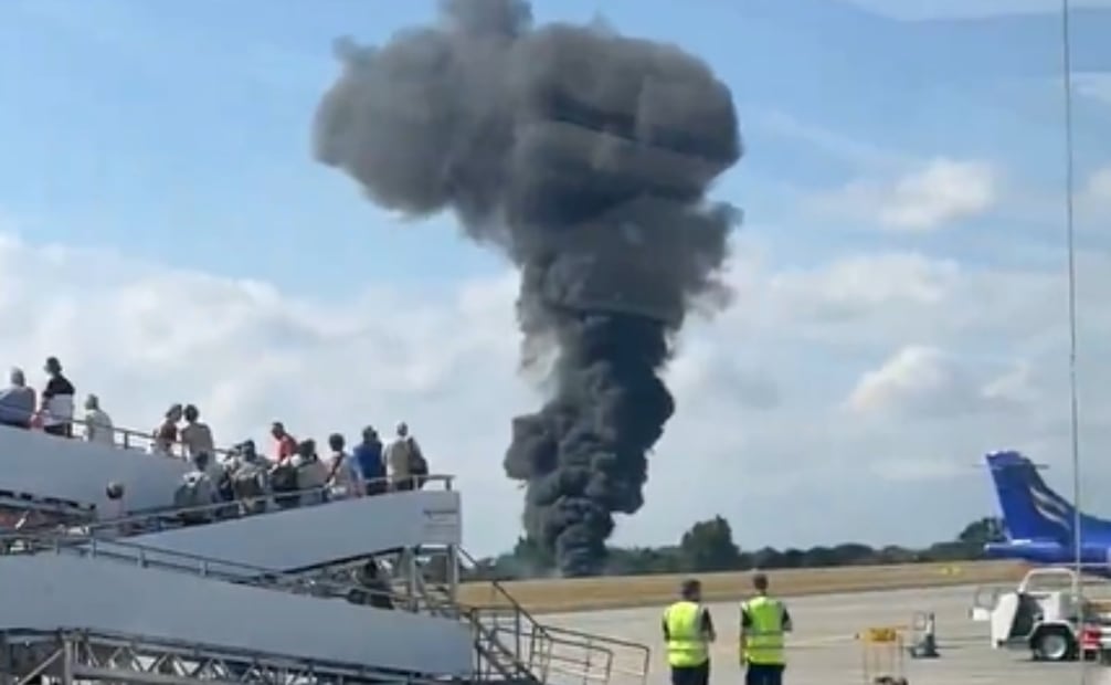 Un avión comercial se estrella en el aeropuerto Southend de Londres; no hay información sobre víctimas. Foto: Captura de pantalla