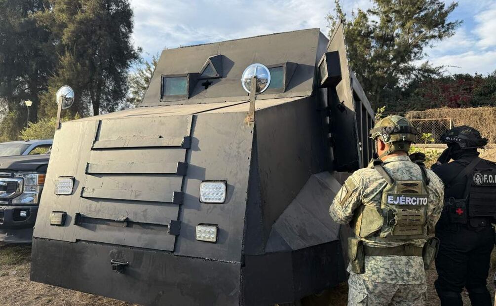 En la armería hallada en Jalisco, fueron hallados vehículos “monstruo” (14/02/2025). Foto: Especial