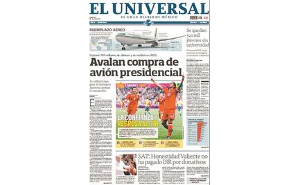 EL UNIVERSAL y la exclusiva del avión presidencial