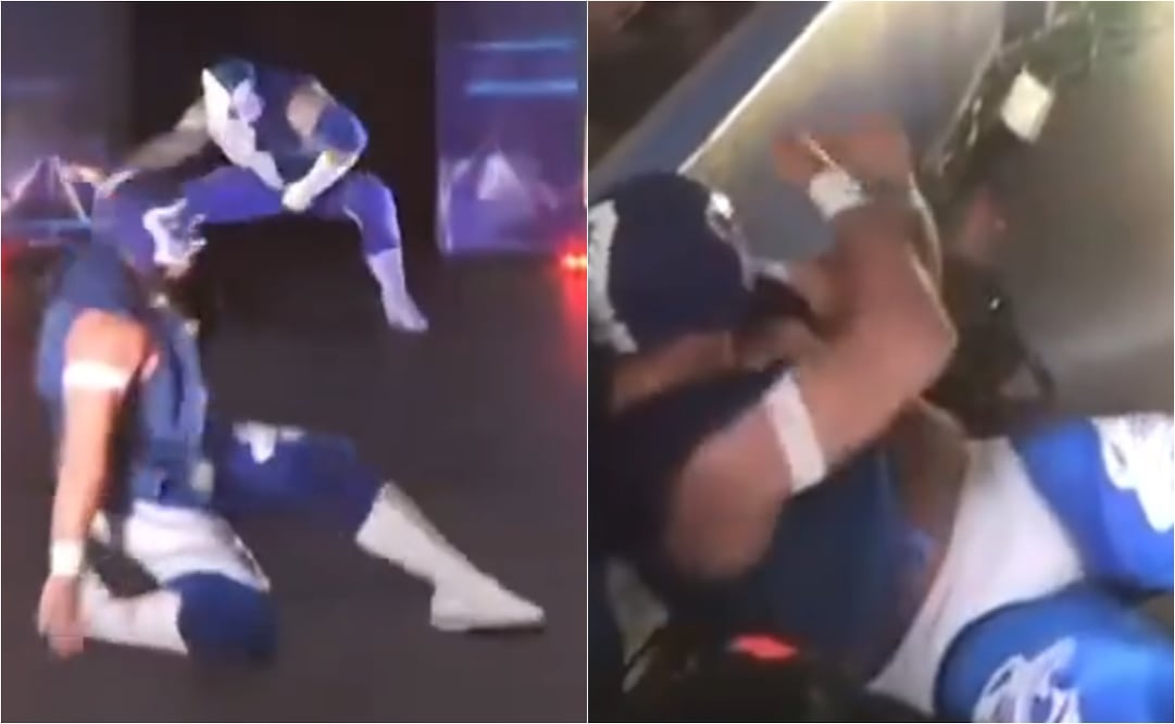 FOTO: ESPECIAL - Hijo de Blue Panther sufre lesión sin subir al ring; tuvo que abandonar la Arena Coliseo