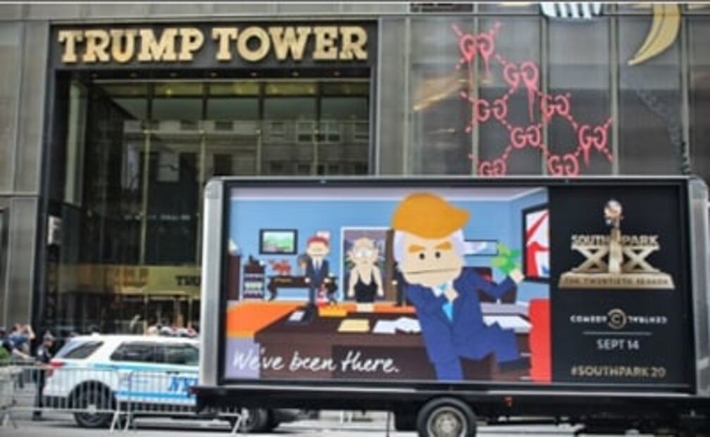 "South Park" se promueve en la Casa Blanca y la Torre Trump