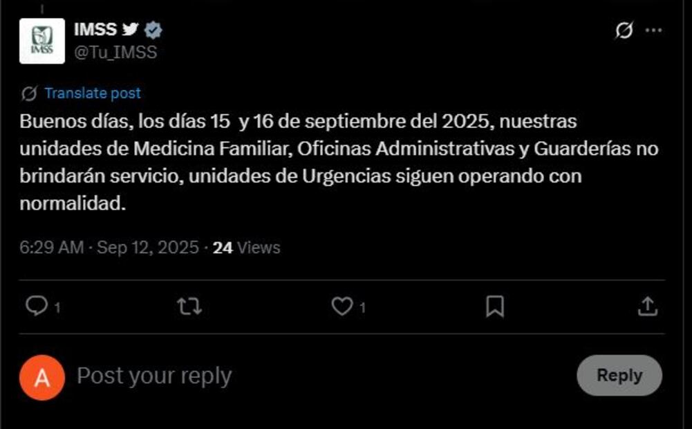 Esto es lo que debes saber sobre los servicios del Seguro Social durante las fiestas patrias.
Foto: Captura de pantalla en X