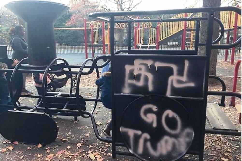 Las pintadas aparecieron en un parque infantil del distrito de Brooklyn, que lleva el nombre de Adam Yauch. (FOTO: TOMADA DE TWITTER)