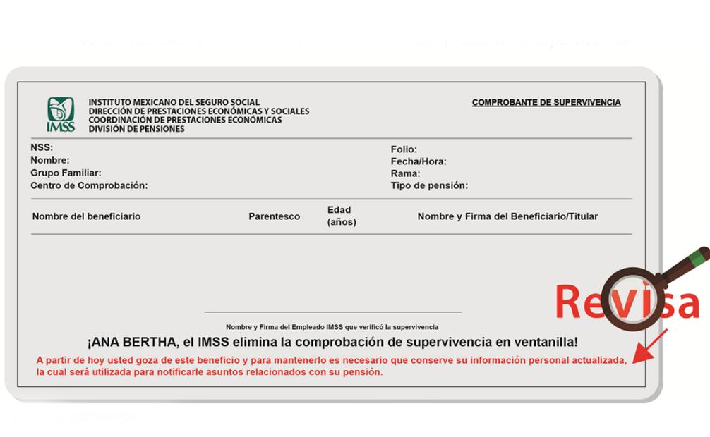 Ejemplo de leyendas en Certificado de Supervivencia. Foto: Captura