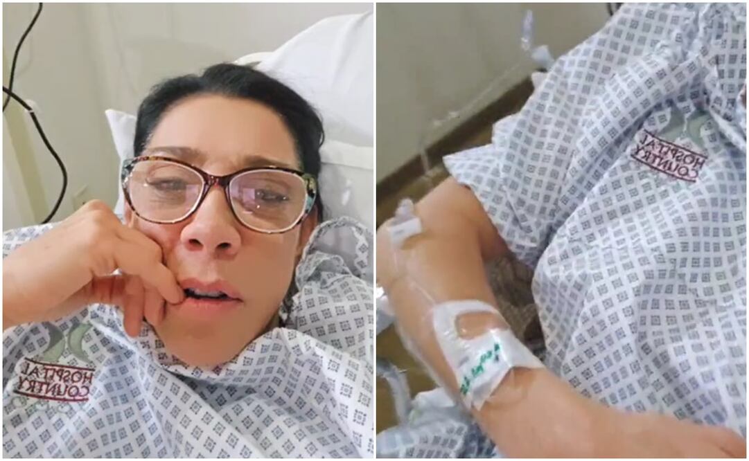 Cynthia Klitbo en el hospital tras ser mordida por una araña viuda negra.