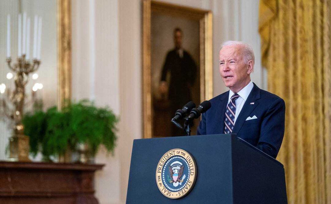 El Presidente de EU, Joe Biden, en un mensaje hoy en la Casa Blanca. Foto: AFP 