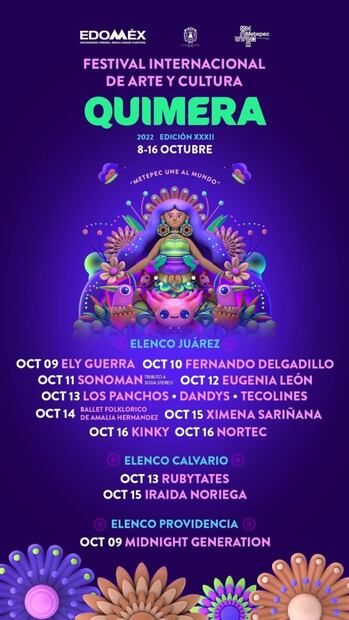 Ely Guerra, Fernando Delgadillo, Eugenia León, Ximena Sariñana, en el Festival Quimera 2022, en Metepec