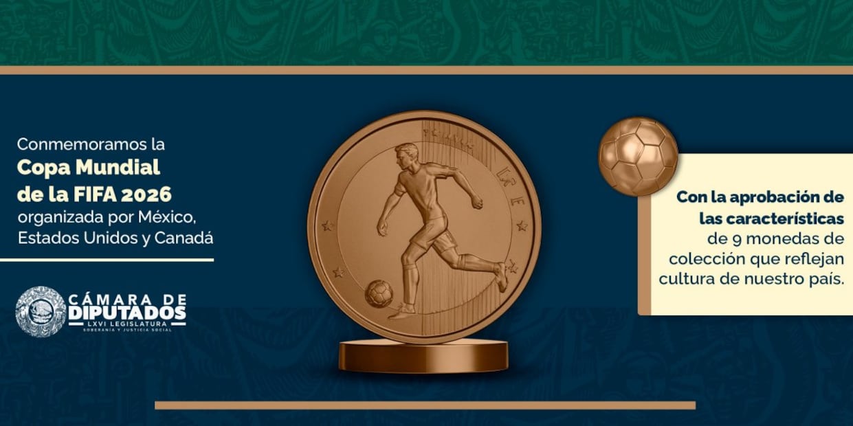 Diputados aprueban diseño de 9 monedas conmemorativas por Mundial 2026. Foto: X @Mx_Diputados