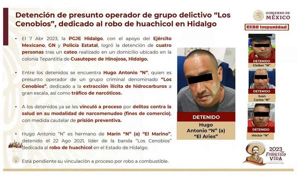 Detienen a integrantes de Los Cenobios. Foto: Captura de pantalla