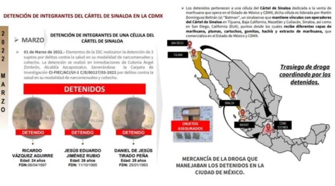 Casi 50 detenidos, dos toneladas de coca y un arsenal, los signos de vida del cártel de Sinaloa en la CDMX