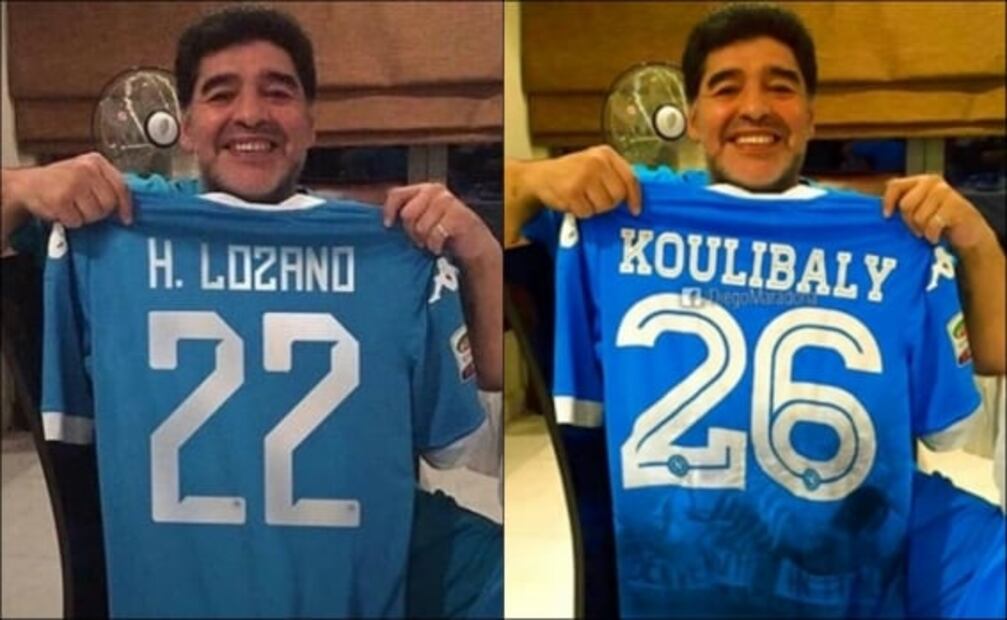Circula imagen falsa de Maradona con playera del Napoli del ‘Chucky’