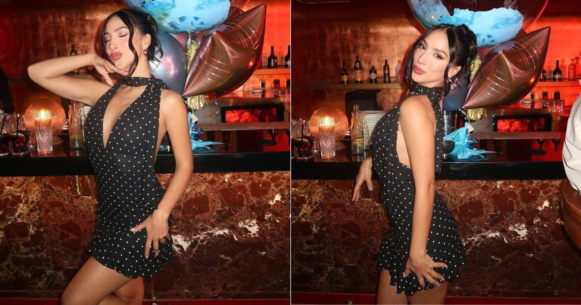 El estampado de lunares suele incorporarse en looks de estilo clásico. Foto: Especial. Instagram @oficialmariachacon