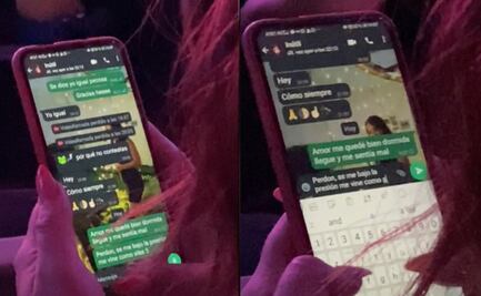 Cachan a joven en concierto mintiéndole a su pareja por WhatsApp