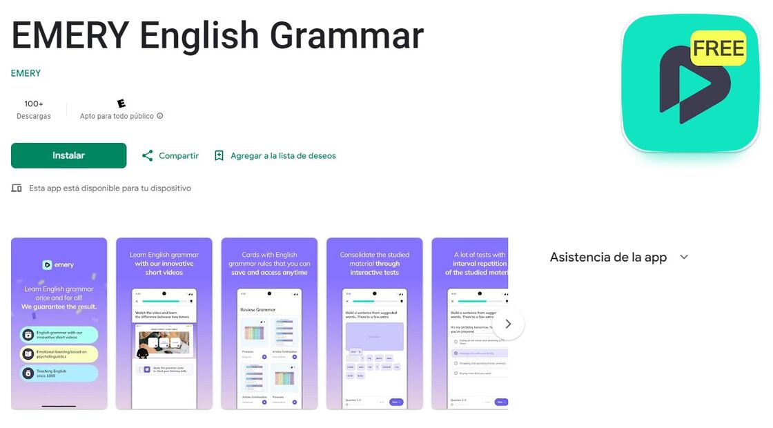 EMERY English Grammar. Foto: Google Play Store