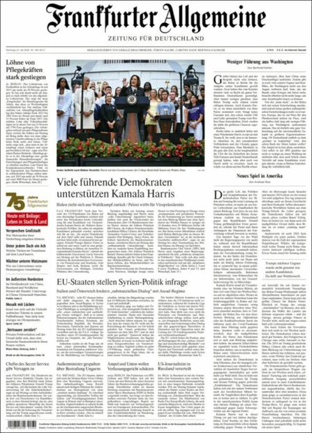La portada del diario alemán Frankfurter