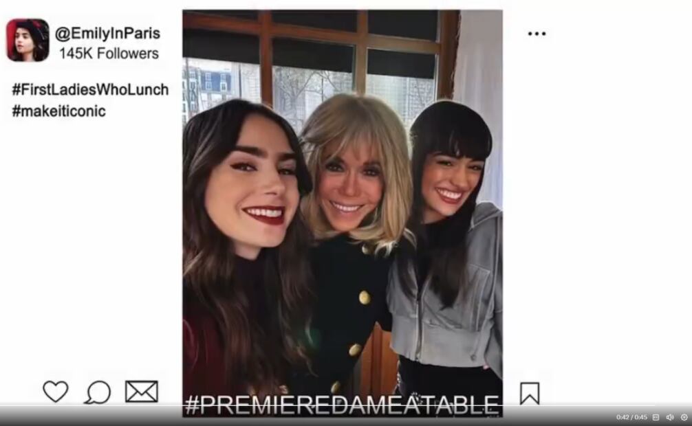 Brigitte macron tuvo una aparición en la serie de Netflix "Emily en París". Foto: Captura de pantalla de la serie