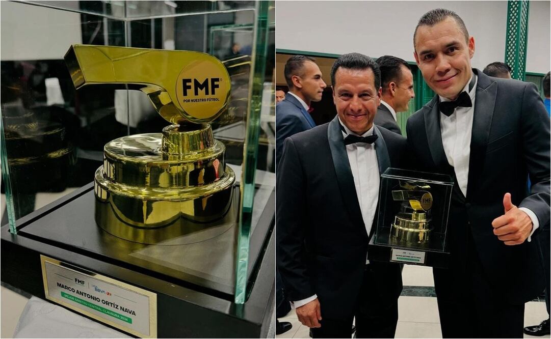 El árbitro Marco Antonio Ortiz junto a Armando Archundia. FOTO: ESPECIAL