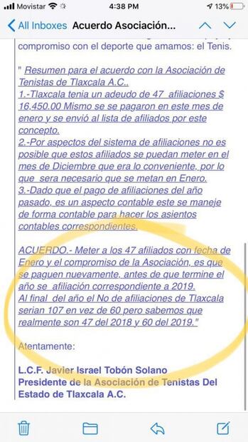 Asociación de Tenis de Tlaxcala paga 400 afiliaciones "de último minuto"