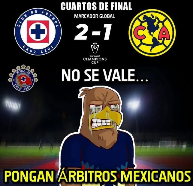 Los Memes del América tras perder contra Cruz Azul. FOTO: ESPECIAL