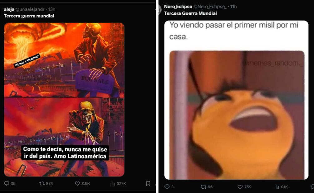 Los mejores memes sobre la posible III guerra mundial.
Foto: Captura de pantalla de X