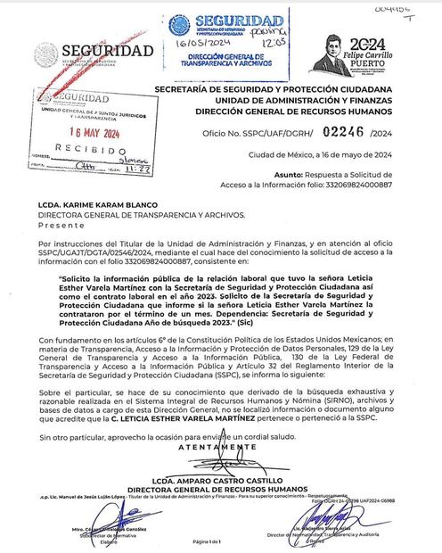 Documento solicitado vía transparencia. (Imagen: especial)