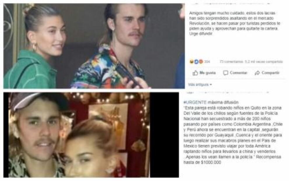 Las fotos de celebridades presentadas como peligrosos migrantes