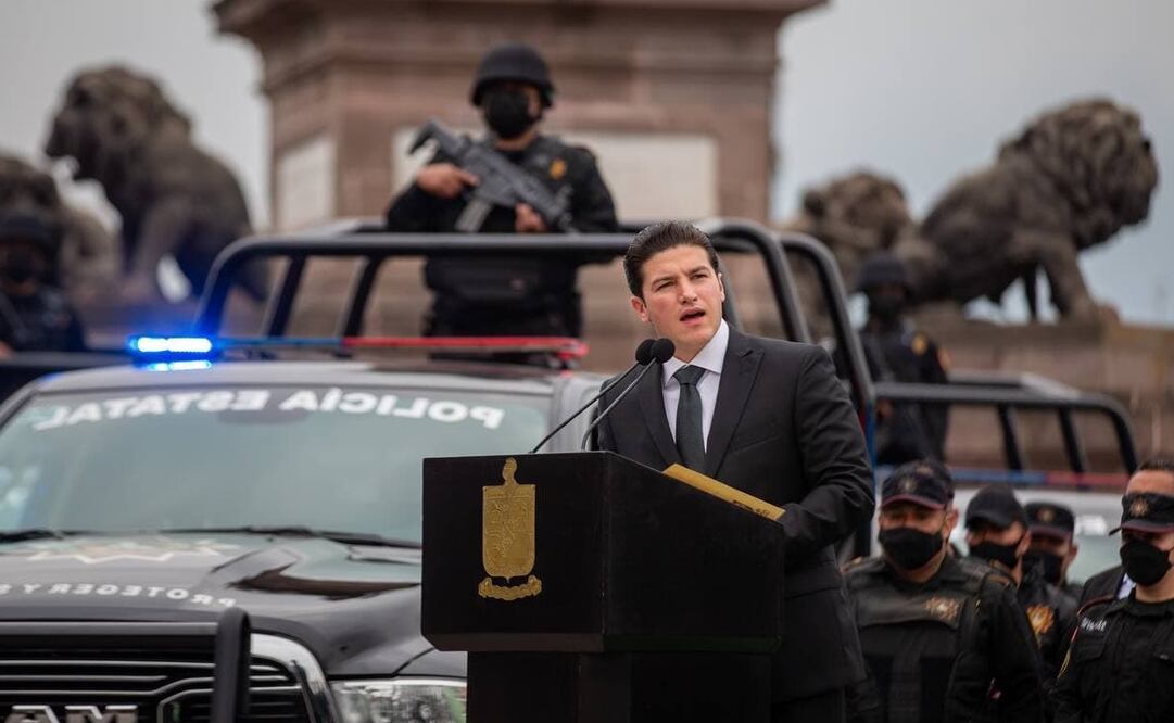 El gobernador Samuel García Sepúlveda dio el banderazo al arranque del Operativo Metropolitano de Seguridad. Foto: Twitter @samuel_garcias