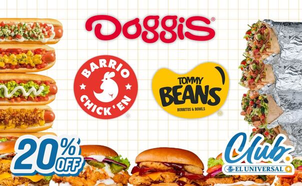 Con Club EL UNIVERSAL, obtén un 20% de descuento en Doggis, Barrio Chick' en y Tommy Beans.  |  Imagen: especial.