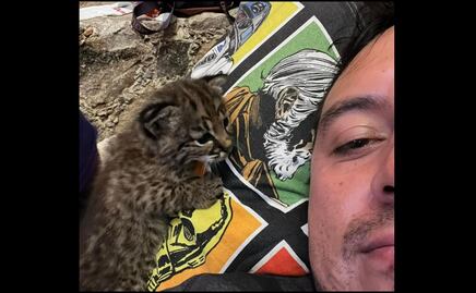 Alcalde de San Luis Potosí presume cachorro de lince como mascota