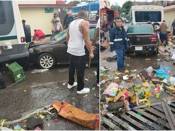 Torrente de agua arrastra a tianguis y vendedores en Tlalnepantla