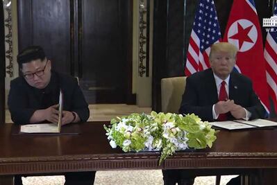 Trump y Kim Jong-un firman acuerdo para desnuclearizar a Corea del Norte