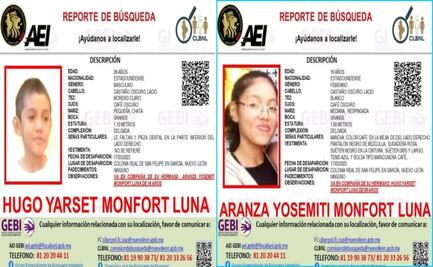 Reportan desaparición de dos menores estadounidenses en Nuevo León