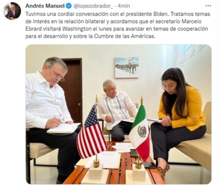 AMLO y Joe Biden sostuvieron conversación "constructiva" sobre migración
