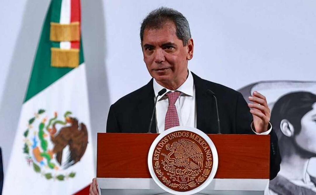 Édgar Amador Zamora, secretario de Hacienda, durante la conferencia del pueblo de la presidenta Claudia Sheinbaum en Palacio Nacional este 10 de septiembre del 2025. Foto: Berenice Fregoso / EL UNIVERSAL