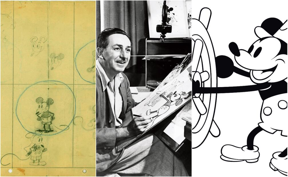 1923.- Se fuenda la compañia
Walt Disney y Roy O. Disney inician la compañía bajo el nombre de Disney Brothers Cartoon Studio. Mickey hizo su primera aparición en la película Steamboat Willie (1928).