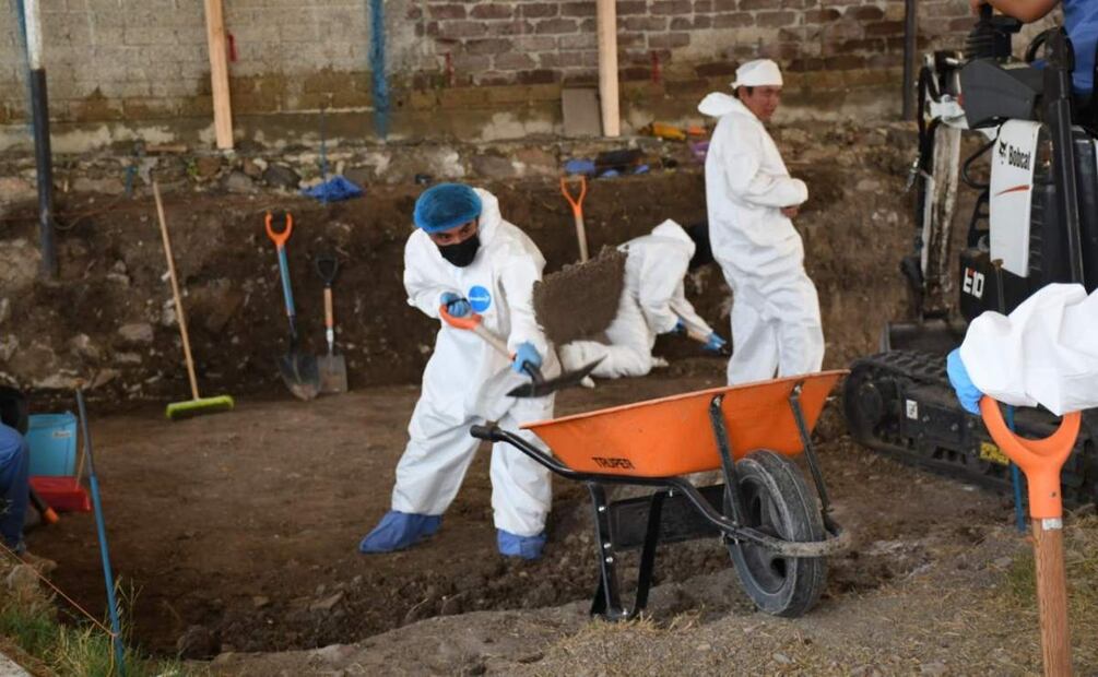 Localizan indicios de restos humanos en trabajos de exhumación de fosa común de Morelos (30/05/2025). Foto: Especial