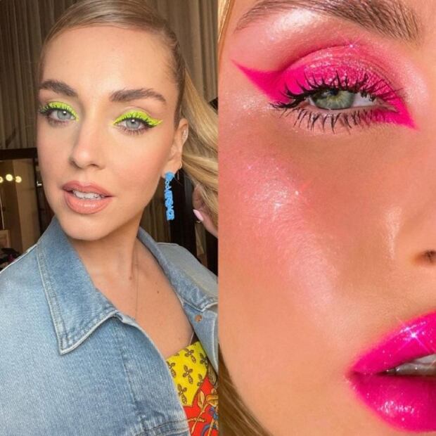 Ideas de maquillaje de ojos neón para lucir en primavera