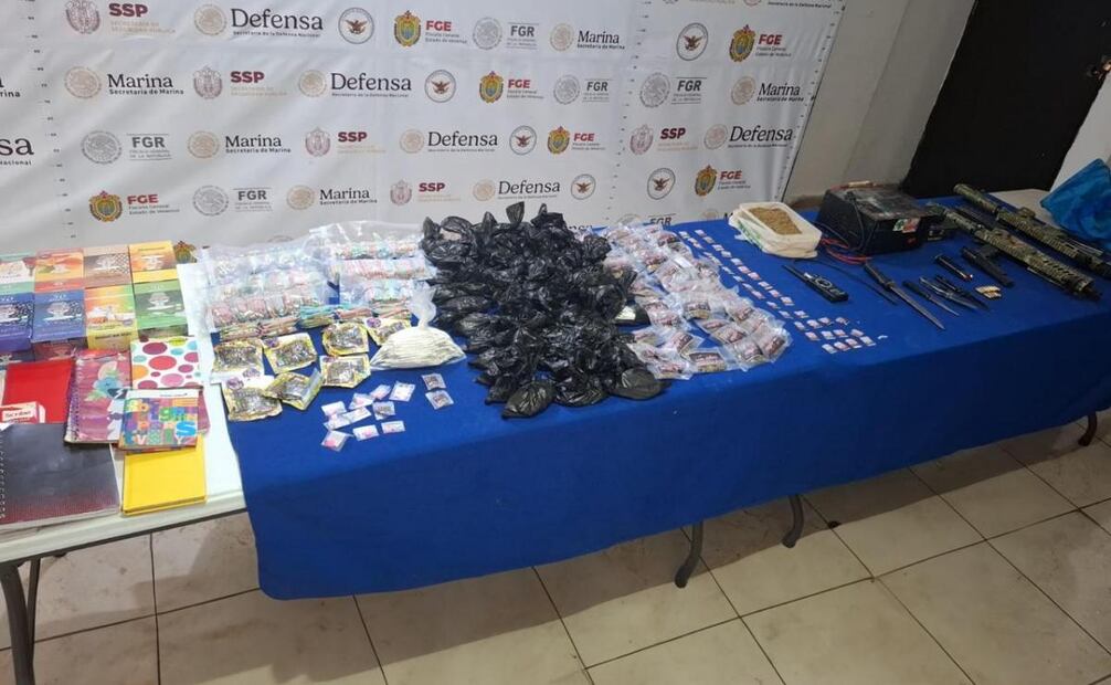 Elementos asegurados junto con la detención (31/07/2025). Foto: Especial