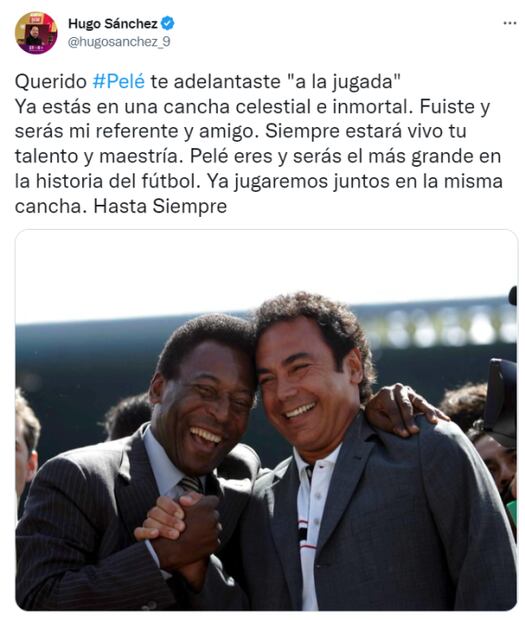 Hugo Sánchez dedica emotiva despedida a Pelé: “Serás el más grande”