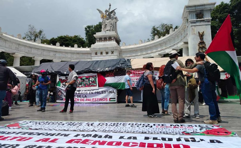 Exigen en CDMX protección para Flotilla rumbo a Gaza. Foto: Eduardo Dina / EL UNIVERSAL.