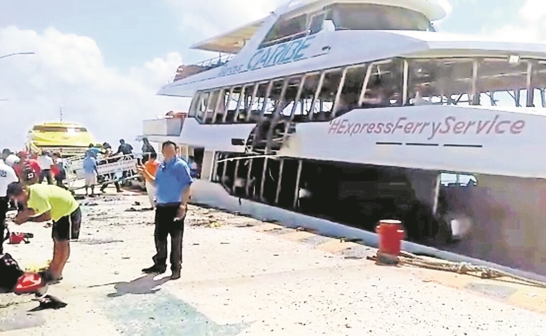 Explosion of ferry in Quintana Roo – Photo: Taken from video