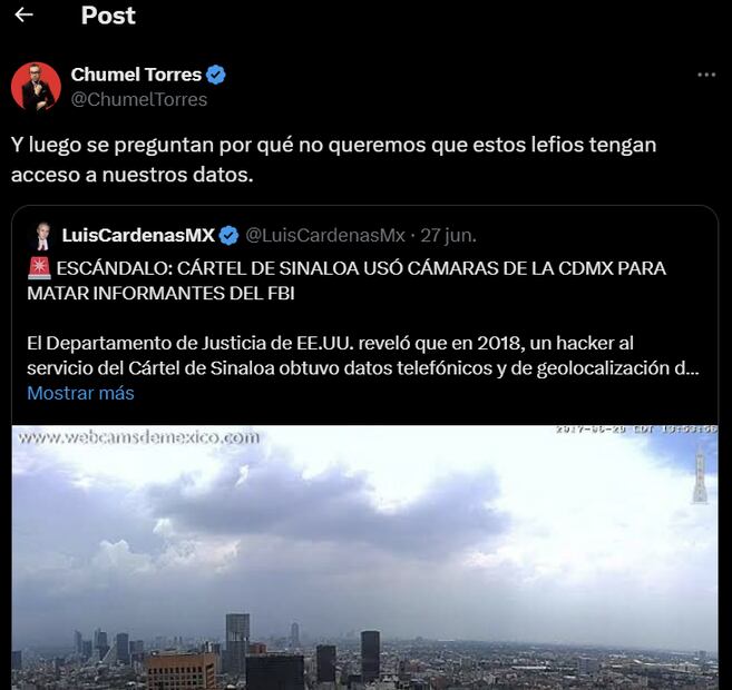 Foto: Captura de pantalla en X