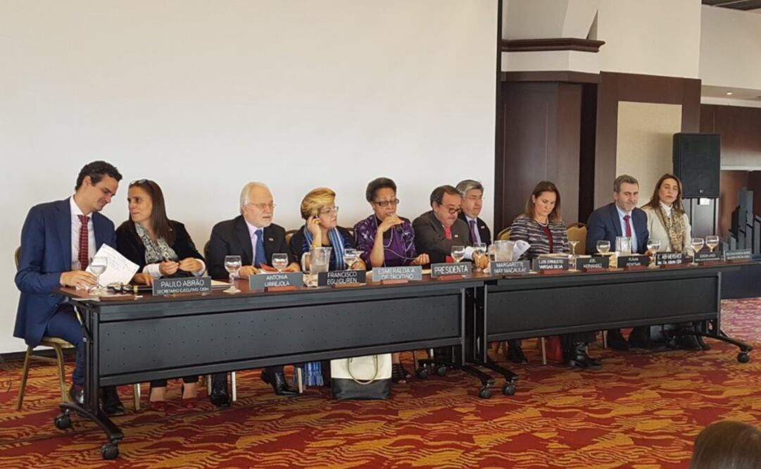 Integrantes de la CIDH durante la audiencia de ese órganismo internacional. /Tomada de @CIDH