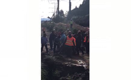Comuneros se enfrentan a golpes con supuestos trabajadores por Tren Interurbano