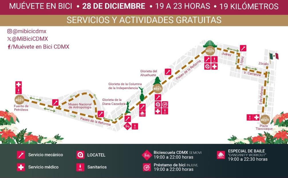Ruta del paseo nocturno de navidad. Foto: Especial