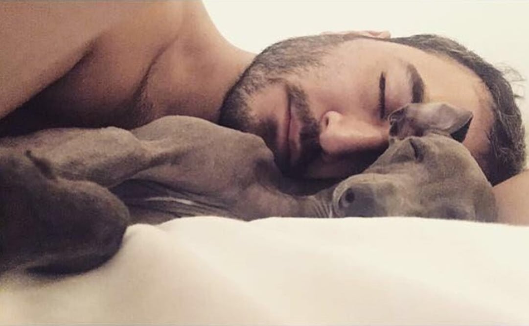 Jesús Navarro, de luto por la muerte de su perrito Bowie.