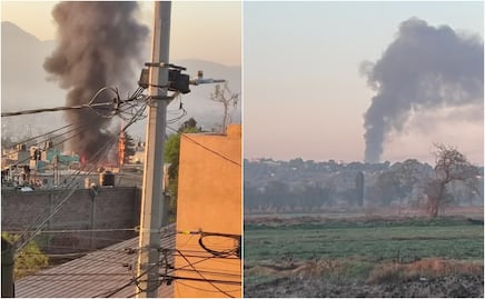 Se incendia taller clandestino de pirotecnia en Tultepec; mueren perros y gallos en el lugar