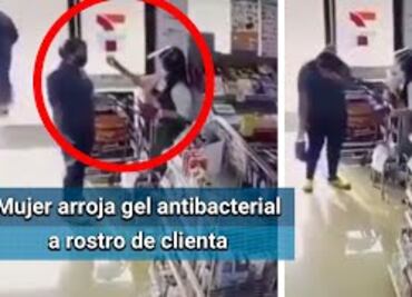 Trabajadora confunde termómetro y lanza gel antibacterial al rostro de clienta