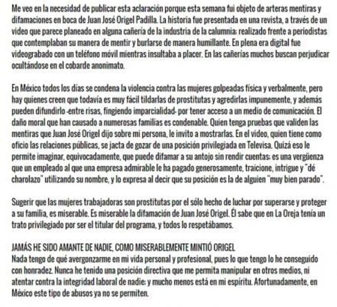 Jamás he sido amante de nadie: Flor Rubio